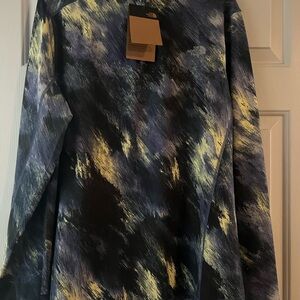 The North Face Blue and Yellow 1/4 Zip shirt